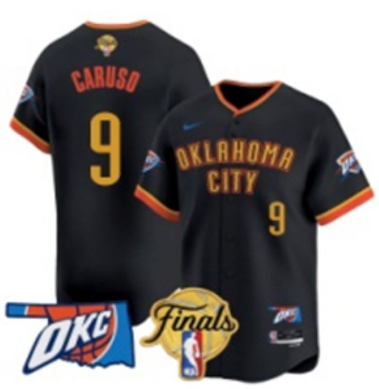 Men 2025 Oklahoma City Thunder #9 Caruso Black Nike Joint Name NBA Jersey style 25->oklahoma city thunder->NBA Jersey